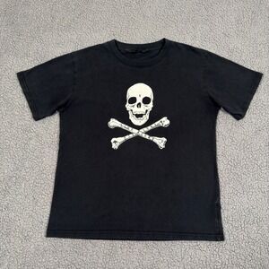 Vlone Skull and Bones TShirt Large Black Live Alone Die Alone Crossbones Graphic